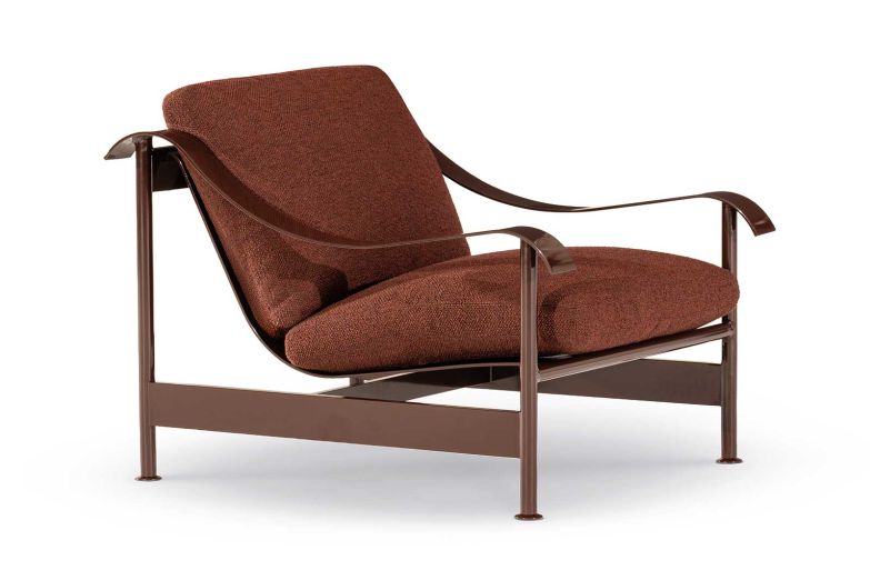 Aus einem geschwungenen Band, das sich rhythmisch windet und ­ausdehnt, formen sich die fliessenden Konturen des Sessels «Sandy», die in ein geometrisch strenges ­Fundament übergehen. Zur Kollektion von Nendo Design gehören neben dem Sessel auch Sofa und Dining-Sessel. ­minotti.com