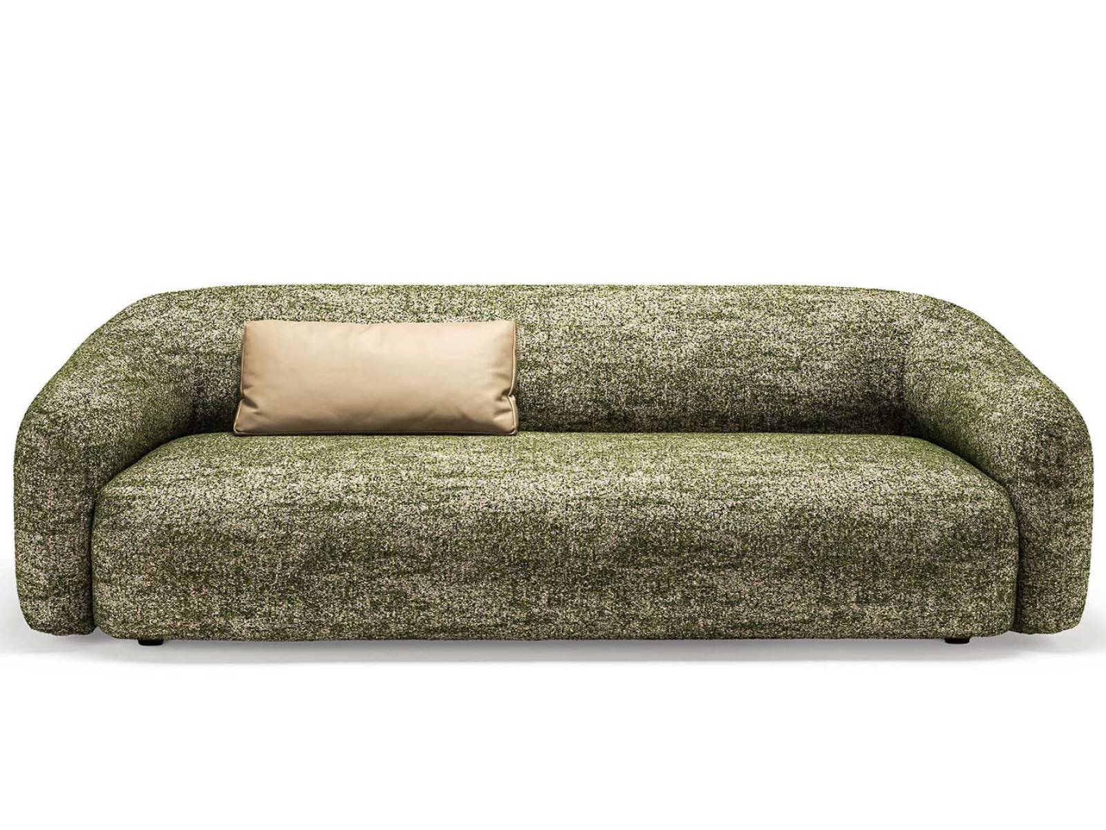 Maurizio Manzoni zeichnete mit «Baldwin» ein Sofa mit weich fliessenden Volumen und klarer Kontur. Die Rückenlehne legt sich wie ein Mantel über die Sitzfläche, läuft direkt in die Armlehnen aus und ist – je nach Ausführung – komplett in Stoff oder als Kombination mit softem Leder gepolstert. CATTELAN ITALIA.