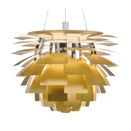 Es muss nicht immer Gold sein. Zum Sechzigjahr-Jubiläum präsentiert das Unternehmen die Ikone «Artichoke» von Poul Henningsen in einer neuen Ausführung in mattiertem Messing. Die Sonderedition ist mit einer exklusiven Gravur von Poul Henningsen versehen, ab 2019 gibt es die Leuchte auch ohne Jubiläumsgravur. Louis Poulsen.